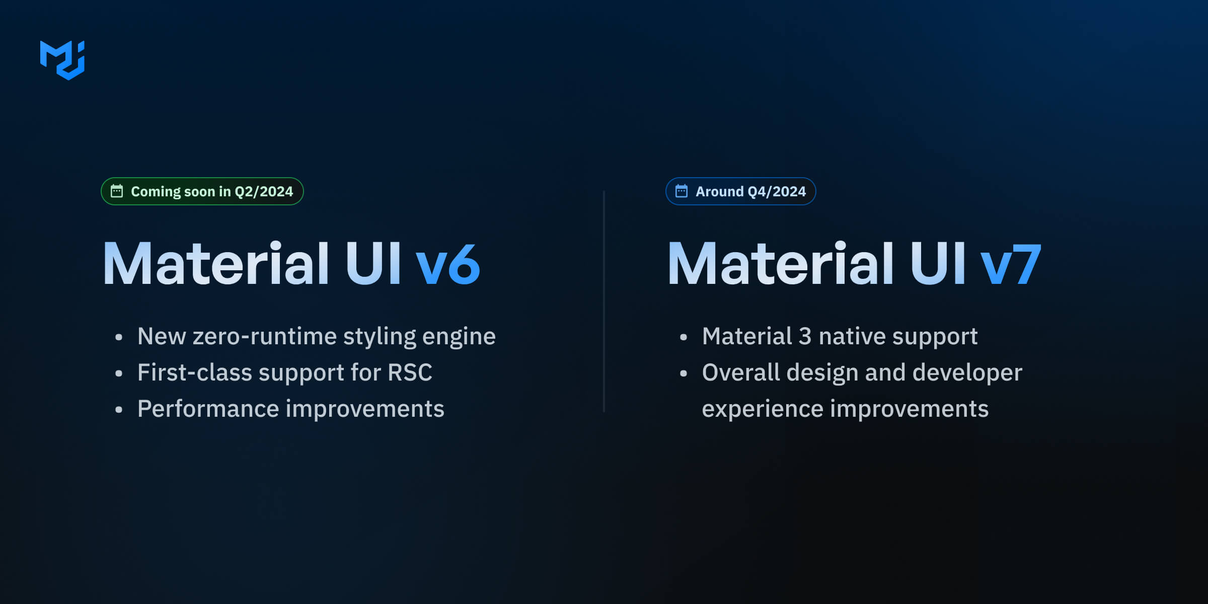 A summary about the major changes coming in Material UI v6 and v7